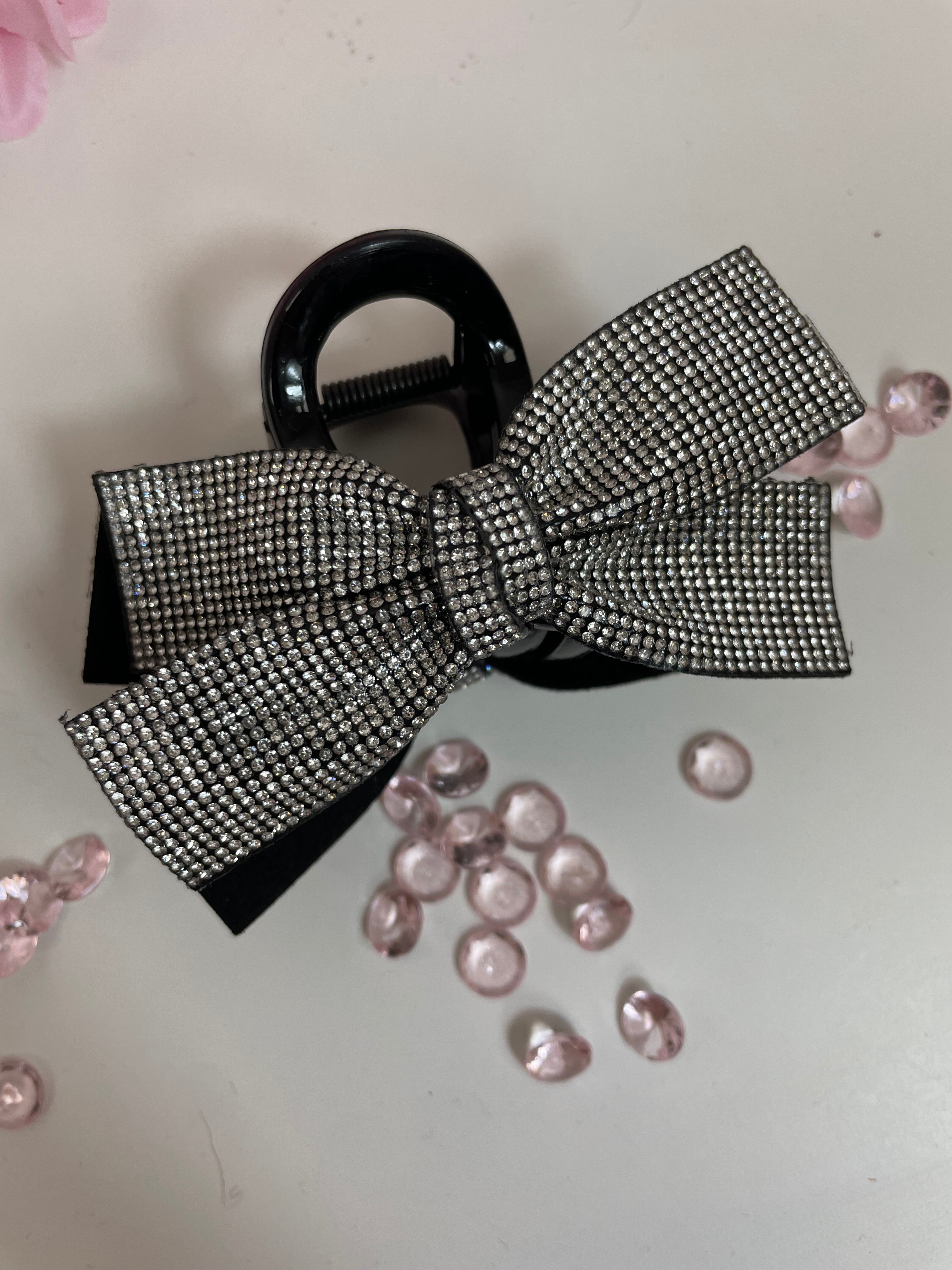 Diamante Bow Hair Claw Clip