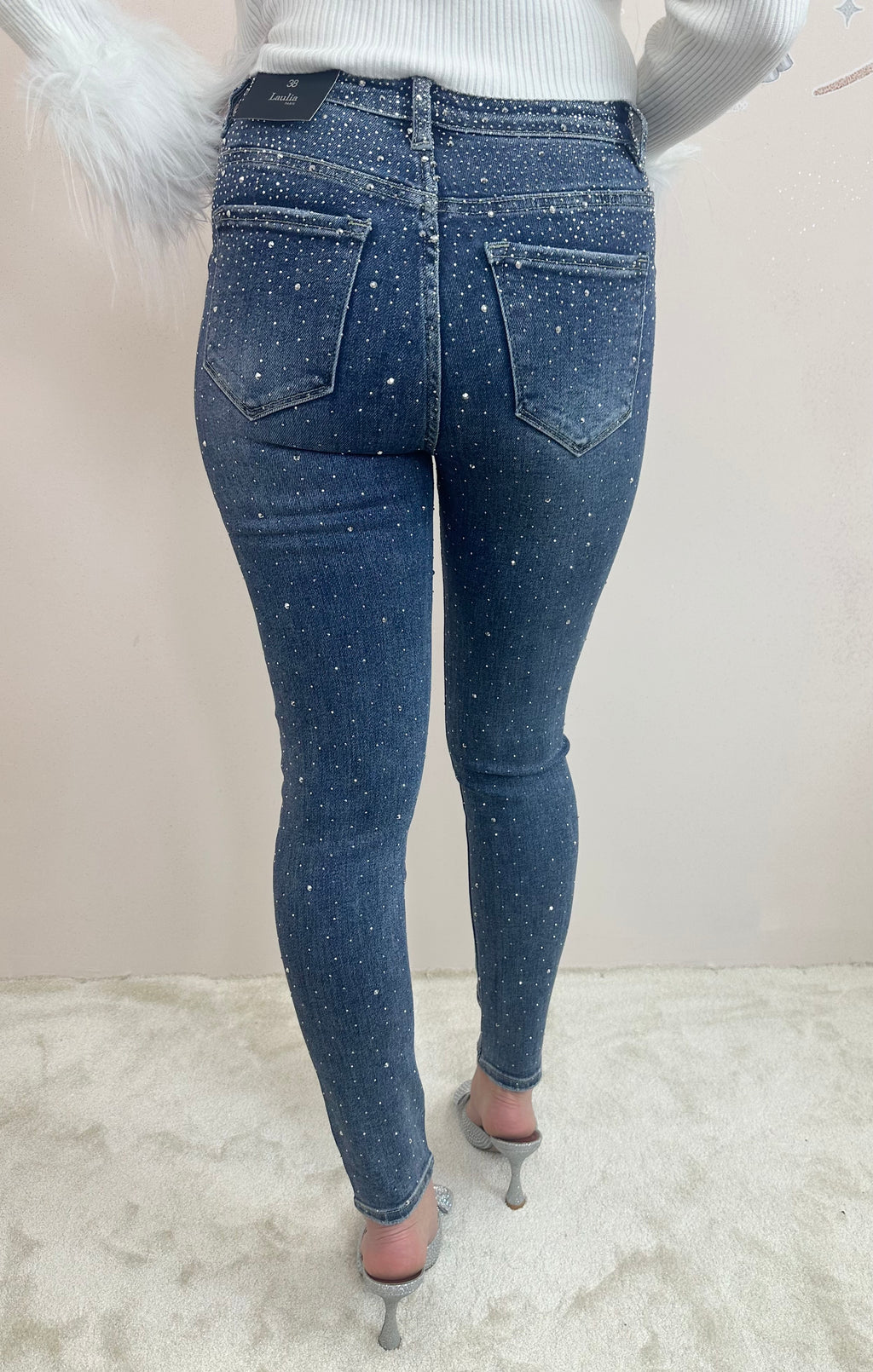 All Over Studded Skinny Jeans