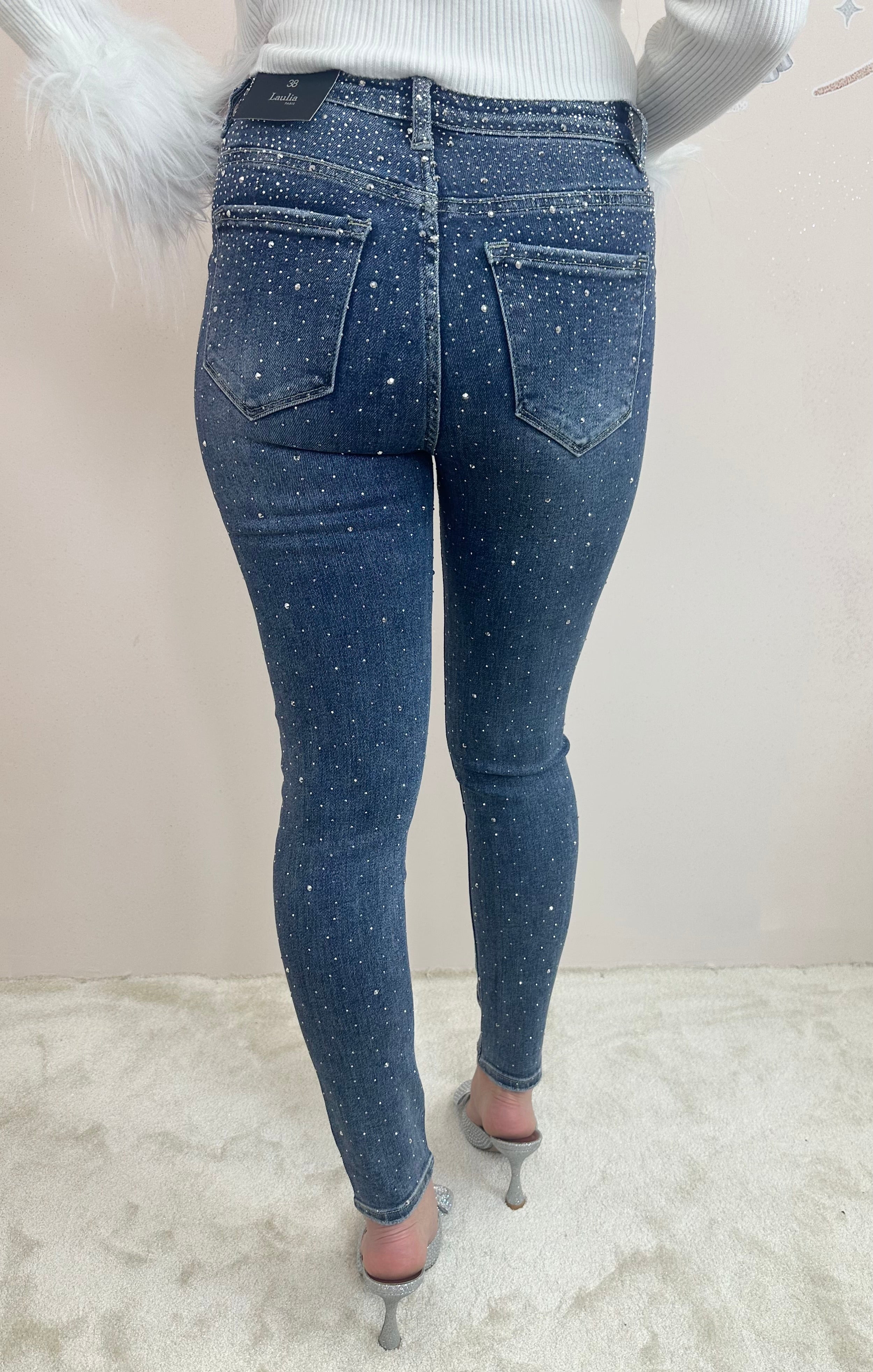 All Over Studded Skinny Jeans