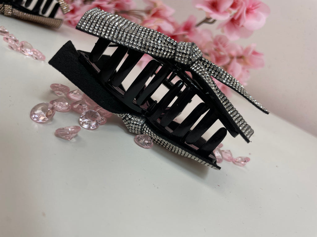 Diamante Bow Hair Claw Clip