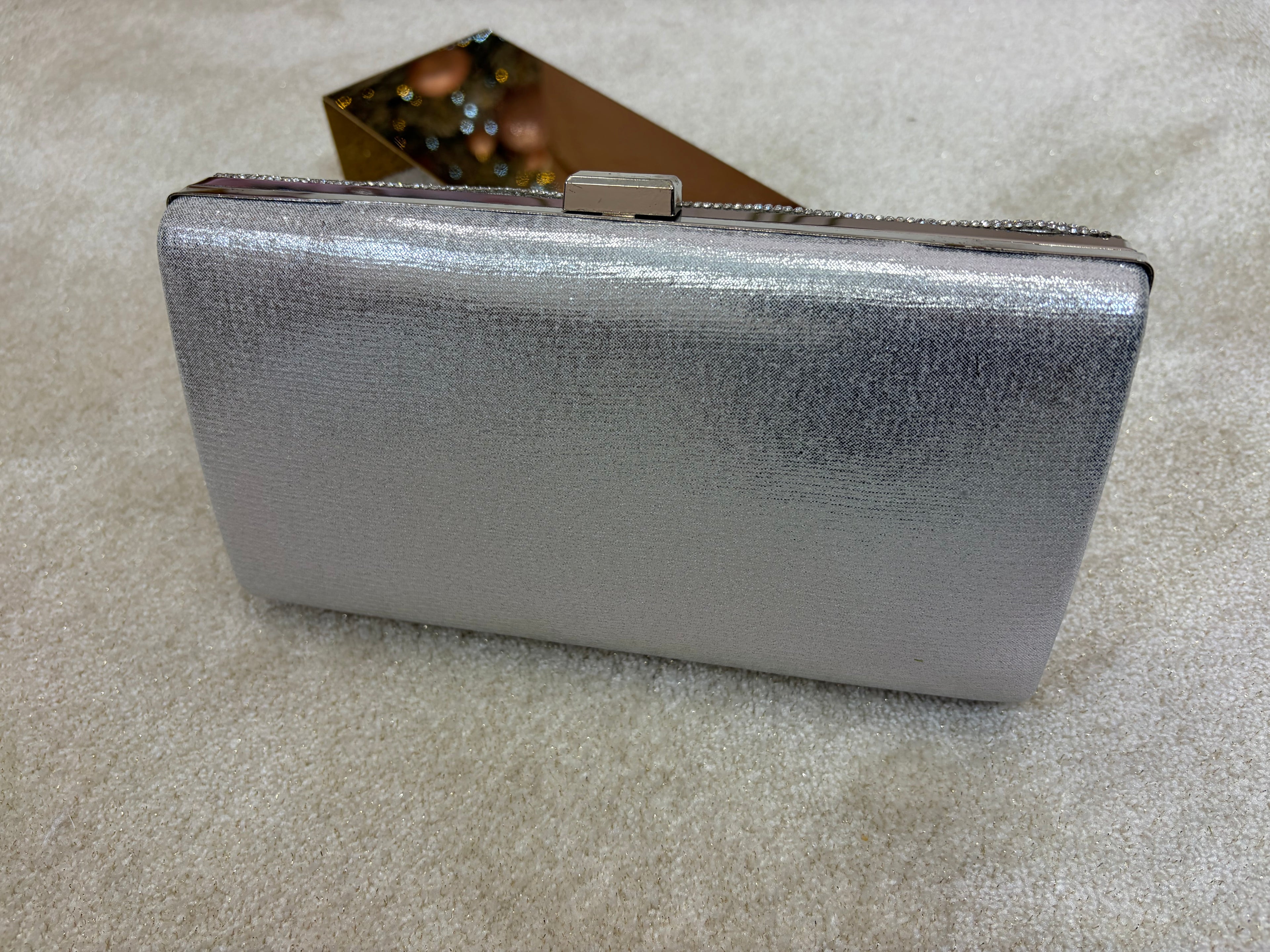 Single Side Diamante Bag With Pearls