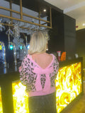 Bow Back Leopard Print Jumper