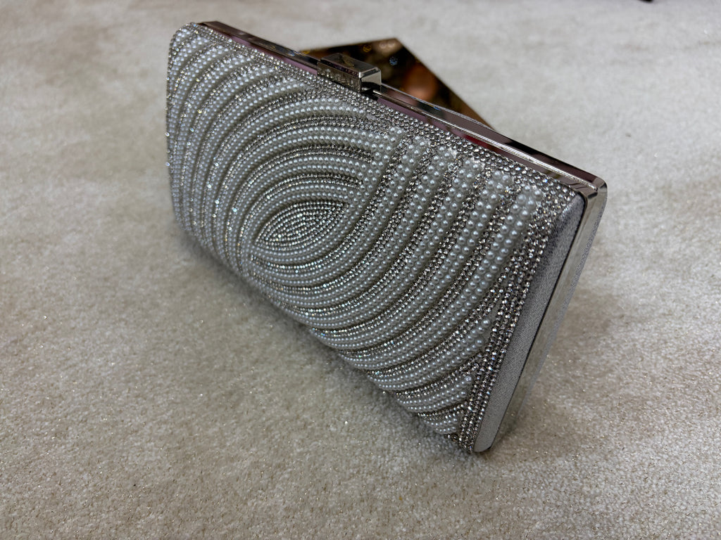 Single Side Diamante Bag With Pearls