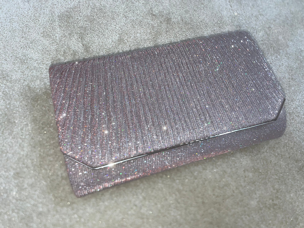 Pink Glitter Clutch Bag