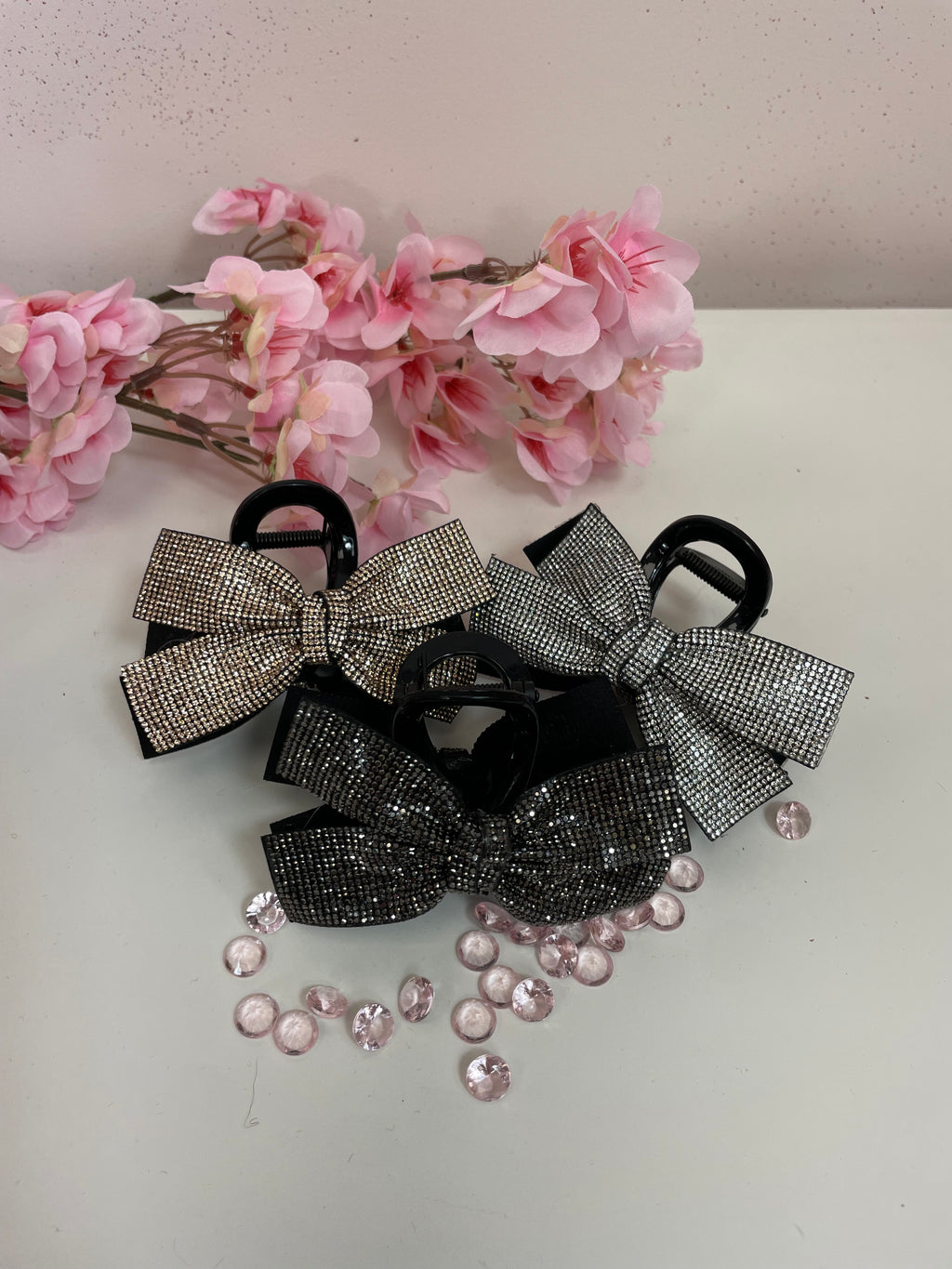Diamante Bow Hair Claw Clip