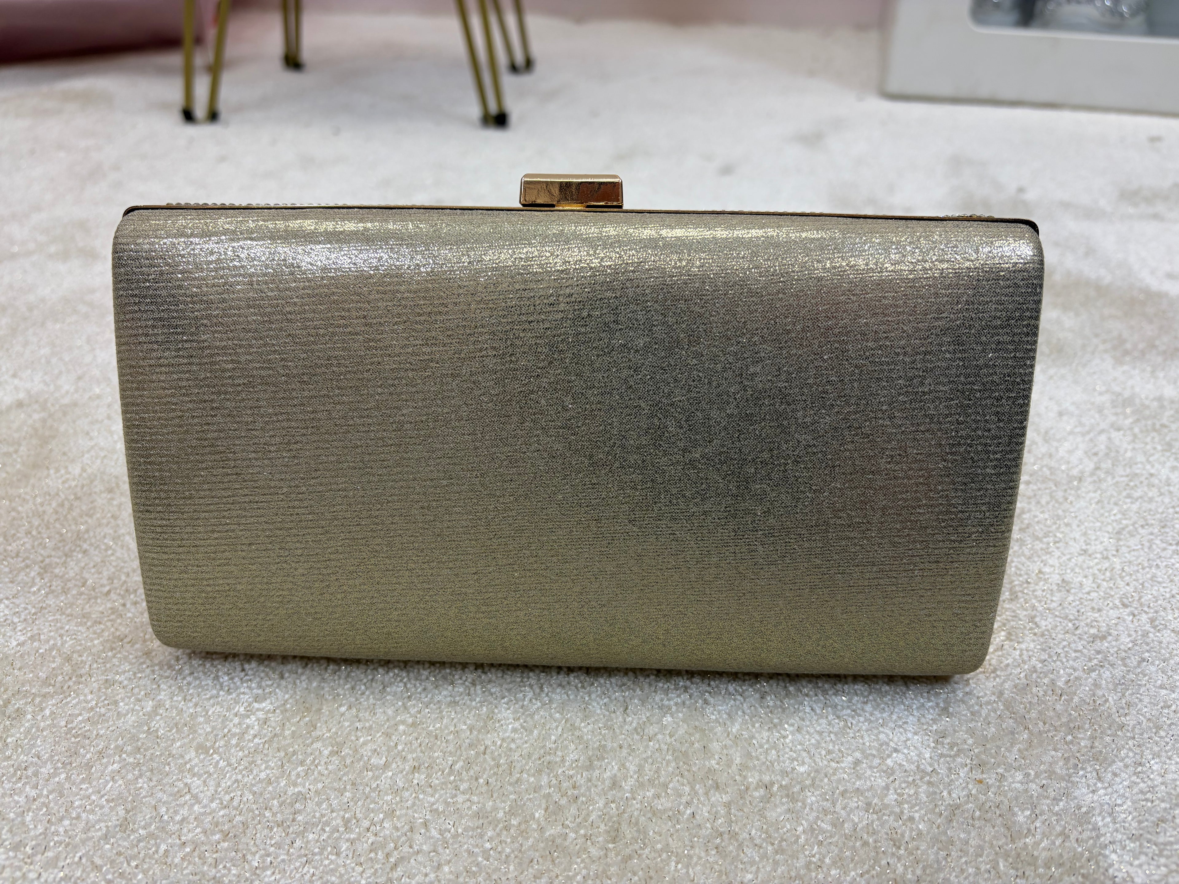 Single Side Diamante Bag With Pearls