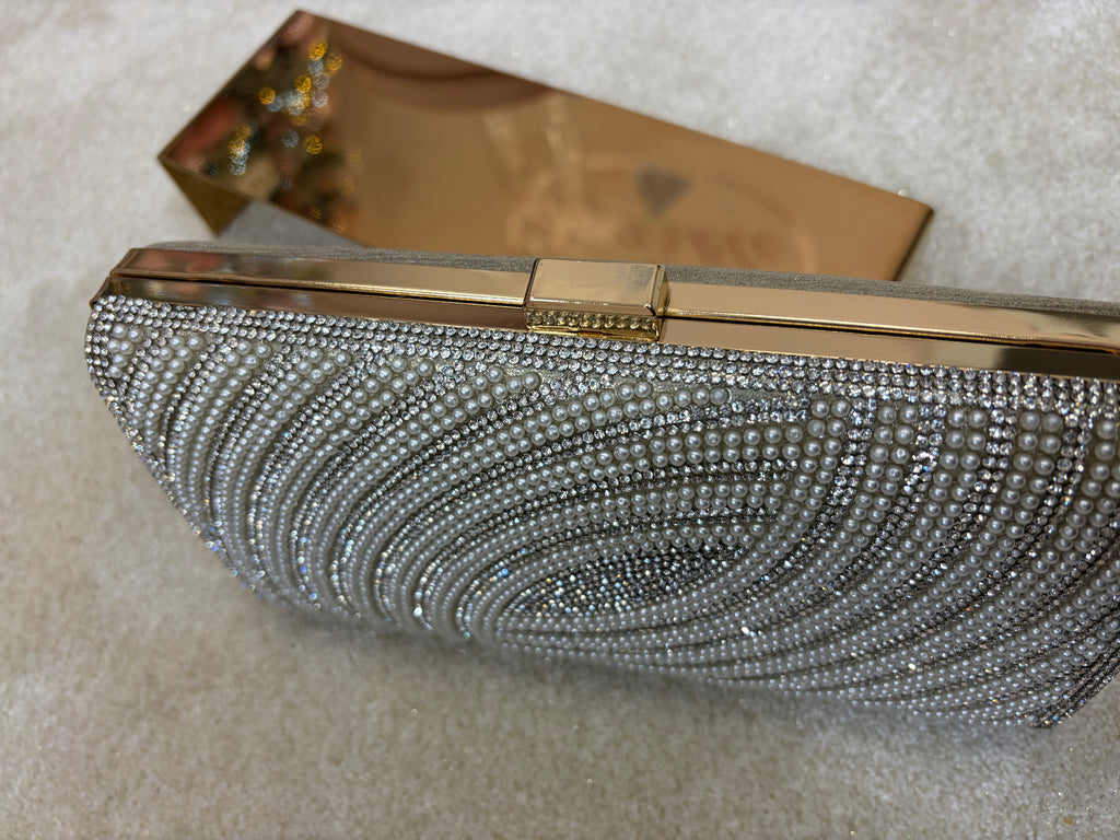 Single Side Diamante Bag With Pearls