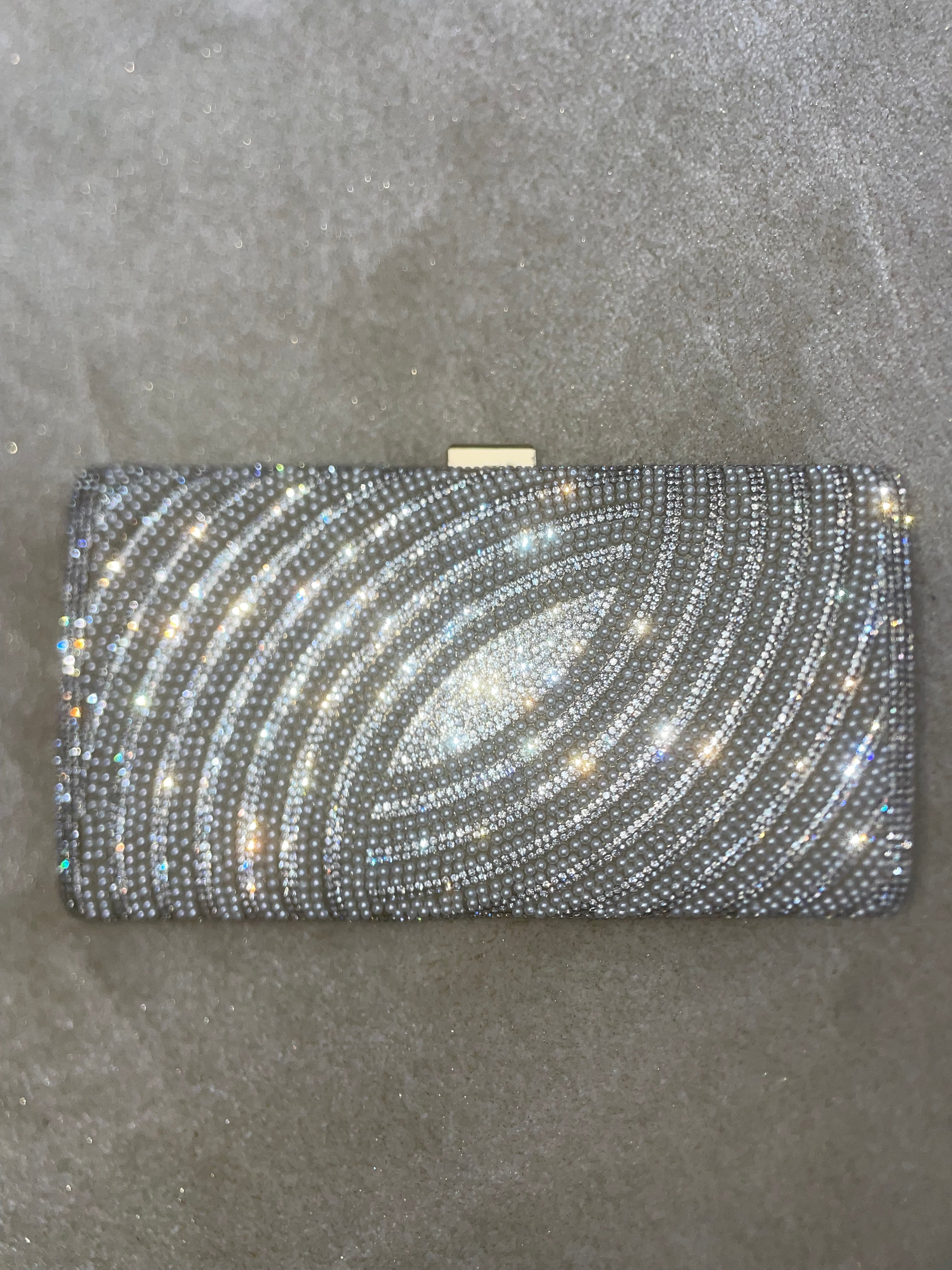 Single Side Diamante Bag With Pearls
