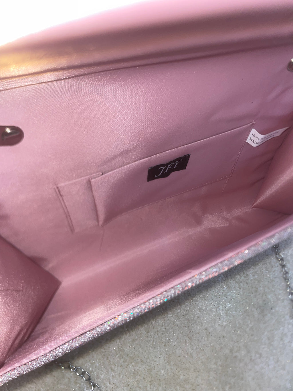 Pink Glitter Clutch Bag