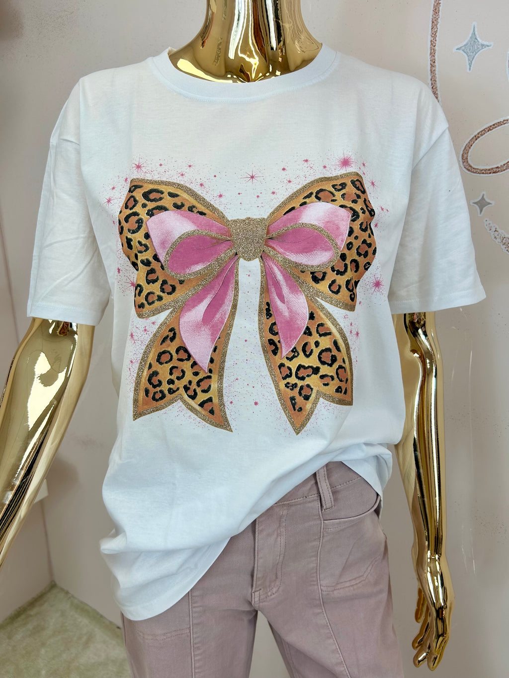 Pink and Gold Detailing with Sparkle Effect T-shirt