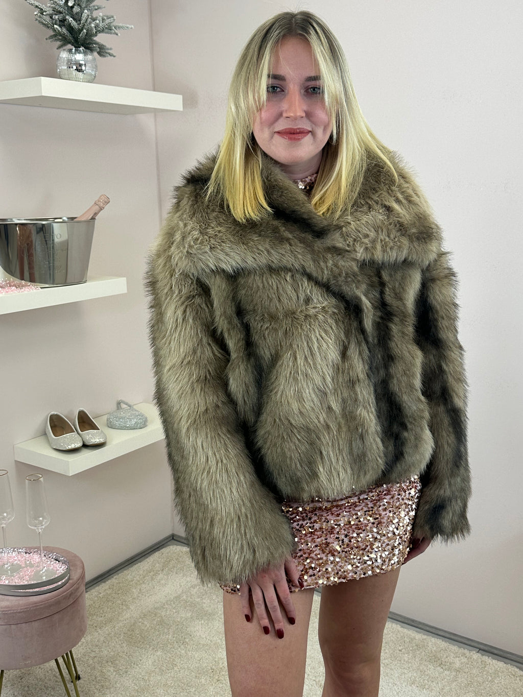 Mocha Faux Fur Coat